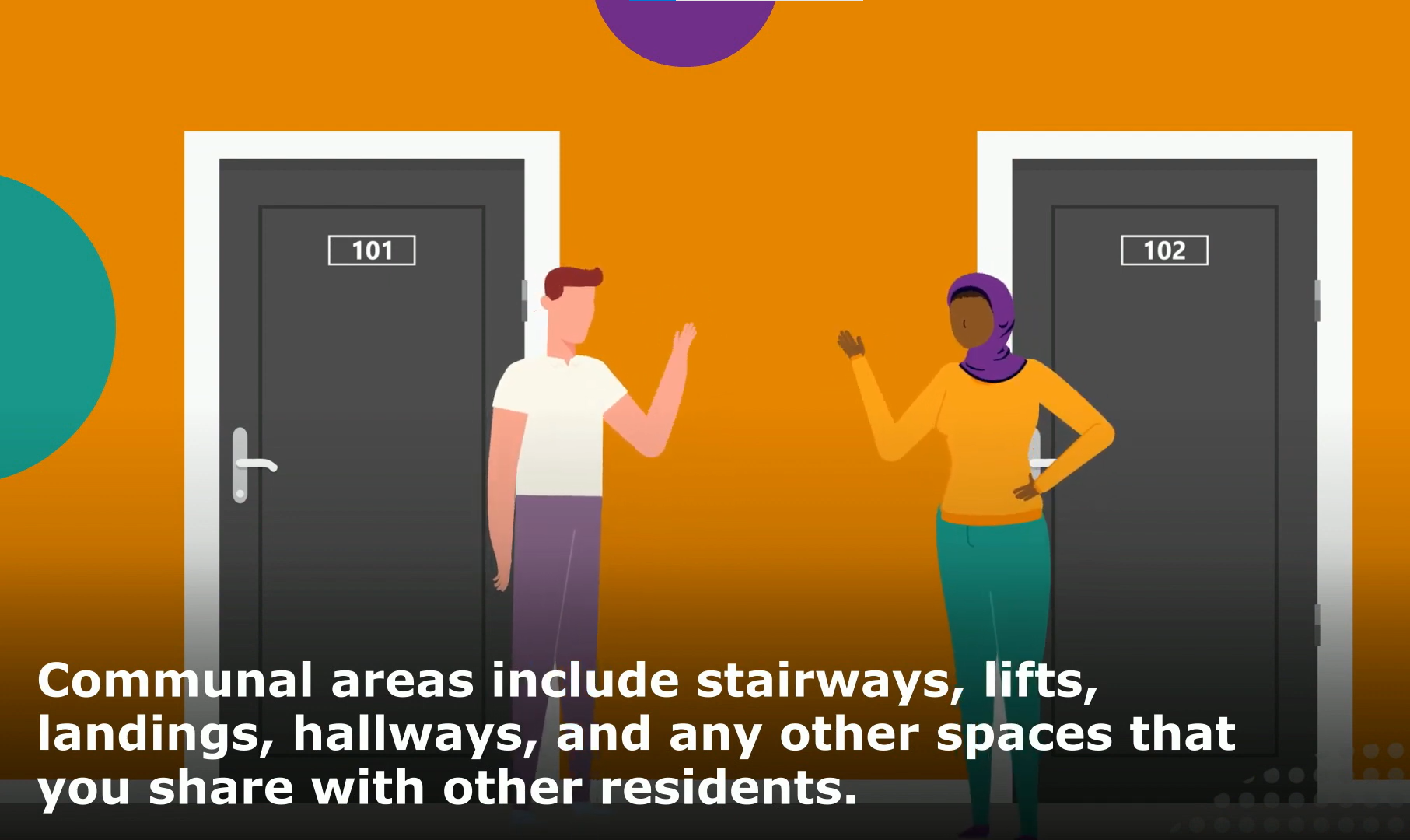 Screenshot from our Communal areas policy safety video.
