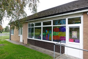 The entrance to Deepdale Community Centre in Breightmet, Bolton.